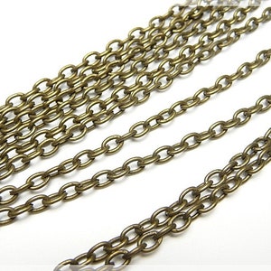 5 m chain antique bronze 3 x 4 mm link chain (0.8 EUR / 1 m)