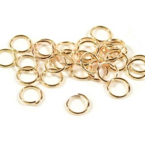 0.02 EUR/piece Jump rings in light gold colour 6 mm 100 pieces