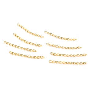 delicate extension chain 24 mm made of 304 stainless steel in gold-colored ion-plated 8 pieces Vintageparts jewelry accessories, bracelets