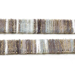 2.99 EUR/meter flat faux leather strap in grey with gold accents 1 m