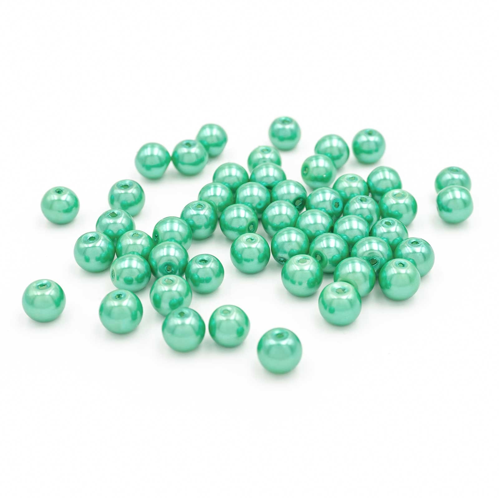 0.05 EUR/個 ガラスワックスビーズ（海緑色）8 mm 50個 - Etsy 日本