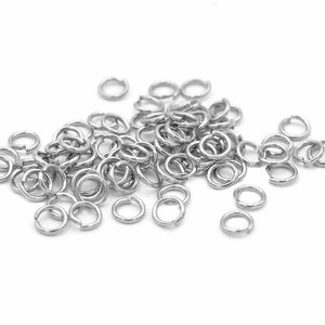 Anillos de doblado de acero inoxidable 304 en color platino, 3 mm, 100 piezas