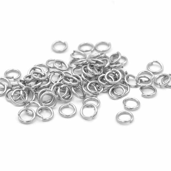 0,02 EUR/pcs. Bending rings made of 304 stainless steel in platinum colour 3 mm 100 pieces