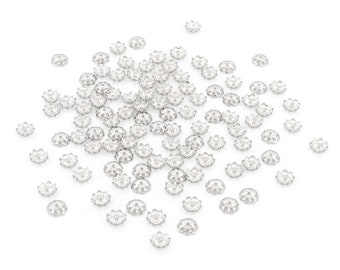 Capuchons de perles sous forme de fleurs 5 mm en laiton de couleurs platine 100 pièces Vintageparts Créez vos propres accessoires de bijoux, bracelets et colliers