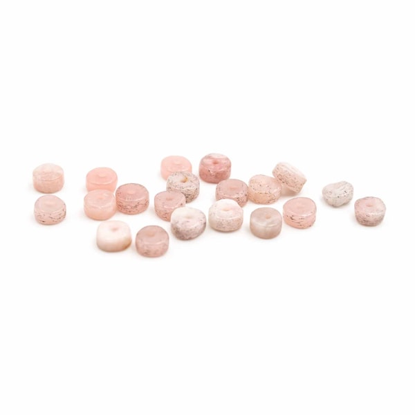 0,18 EUR/Stk. Heishi Perlen aus Pink Opal 4x2mm 20 Stück