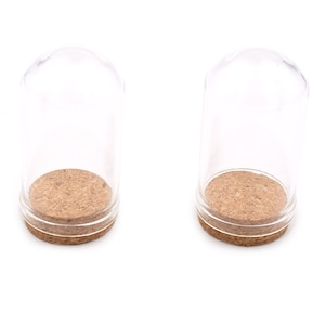 Glass bell jars to fill with cork stopper 2 pieces (1,40 EUR/piece)