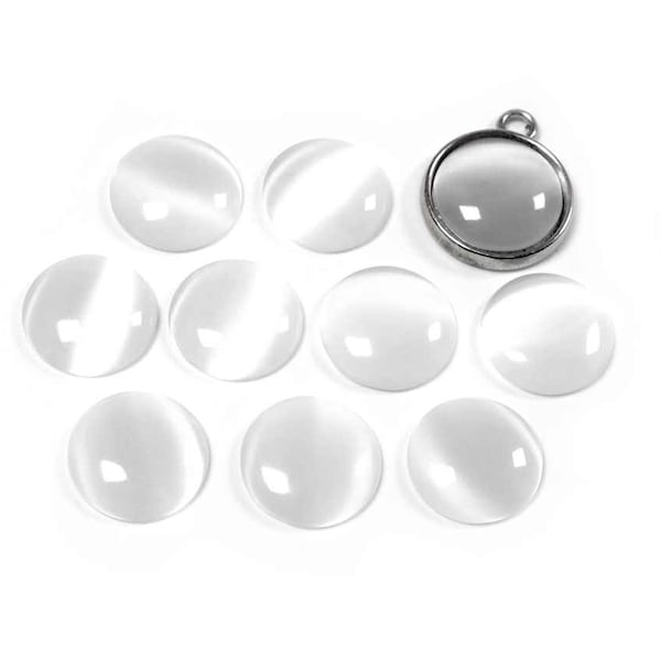 0,31 EUR/Stk. Cateye Cabochons in weiß 12 mm 8 Stück