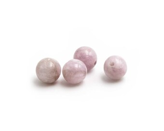 1,15 EUR/stuk. Kralen van natuurlijke kunziet in een delicate lila kleur, 6 mm, 4 stuks van Vintageparts voor het zelf maken van sieraden.