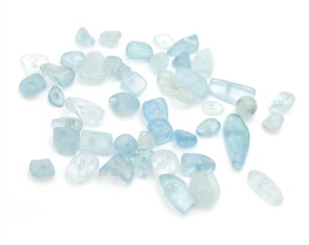 1 078,00 EUR/kg Pépites sous forme de perles en aigue-marine naturelle 5 g Vintageparts DIY