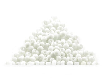95,42 EUR/kg Rocailles Perlen in weiß, 4 mm, 24 Gramm