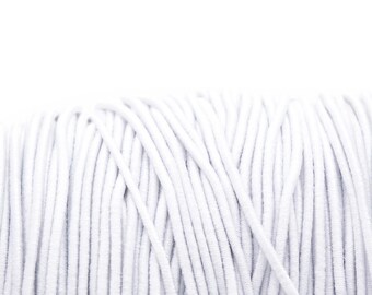 Élastique/cordon de serrage blanc, 1 mm d'épaisseur, 100 mètres de long
