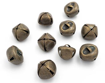 0.2 EUR / 1 piece 10 bells in antique bronze 19 x 17 mm