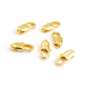 0.41 EUR/piece 6 brass snap clasps in gold-colored, 10 mm