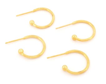 1,44 EUR/Stk. Halbcreolen aus 304 Edelstahl – 16 mm, goldfarben galvanisiert 4 Stück von Vintageparts zum Schmuck selber basteln, Ohrringe,
