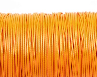 0.27 EUR/meter 10 m waxed polyester cord in neon orange, 1 mm