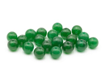 0,16 EUR/pezzo. 20 perline di giada verde, 6 mm