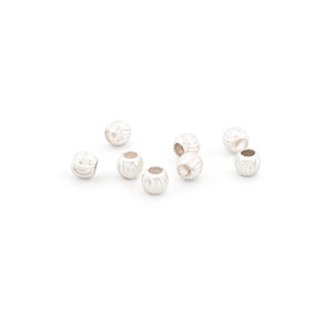 0,57 EUR/st. Facetterade distanspärlor av 925 silver, 2,5 mm, 8 stycken från Vintageparts - DIY-smycken, halsband och armband