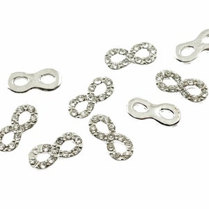 1,40 EUR/pezzo Inserto medaglione in vetro Infinity in argento con strass 2 pezzi
