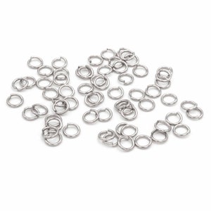 0,04 EUR/pc. Bending rings in platinum 304 stainless steel 5mm 50 pieces Vintageparts DIY
