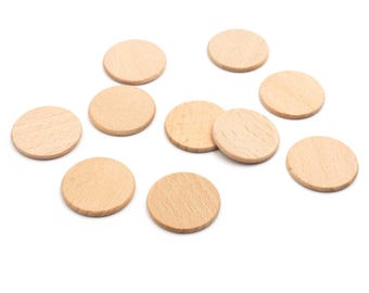 Round Beechwood Discs – 30 mm – Set of 10