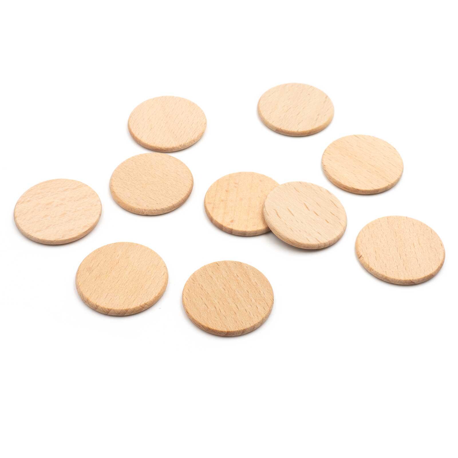 300 STKS Onafgewerkte Houten Beuken Hout Slice Hout Schijven Chip Accessoire voor DIY Decoratie Kunst en Ambachten Hand Gesneden (1 cm