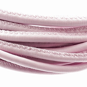 1 m thick pink leather-look ribbon