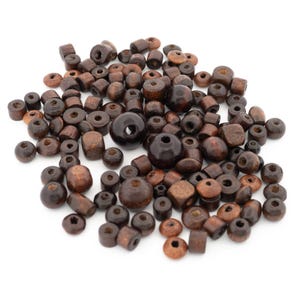 Wooden beads made of mango wood - brown, different sizes & shapes 20g from Vintageparts for making your own jewelry, bead jewelry