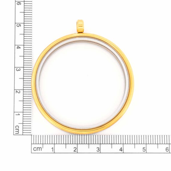 Vintageparts Stainless Steel Glass Locket With Screw Cap To Fill