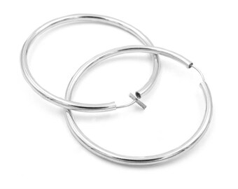 12.97 EUR/piece Hoop earrings made of 925 Sterling silver 55 mm 2 pieces