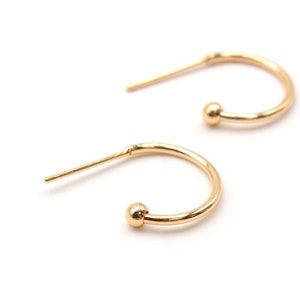 1.12 EUR/piece Ear studs as half creole 18 k gold plated 12 mm 4 pieces