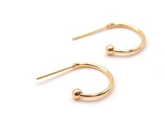 1,12 EUR/Stk. Ohrstecker als Halbcreole 18 k Gold beschichtet 12mm 4 Stück