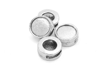 0,87 EUR / 1 pcs. perles coulissantes en argent antique pour cabochons de 12 mm 4 pièces