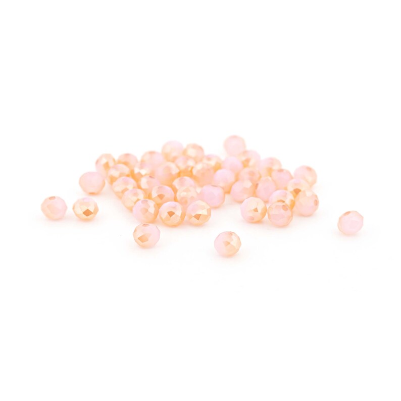 electroplated glass cut beads 4 x 3 mm gradient in pink and nougat 1 strand with approx. 123 beads handmade jewelry vintageparts DIY image 3