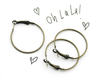 EUR 0.50/pc. 6 hoop earrings in vintage bronze