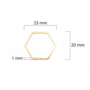 2,00 EUR/Stk. Verbinder als Hexagon 20 x 23 mm aus 304 Edelstahl in Goldfarben beschichtet 2 Stück Vintageparts Schmuck selber basteln, Schm Bild 5