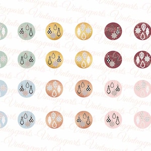 Motif sheet Christmas ornaments for cabochons of different sizes