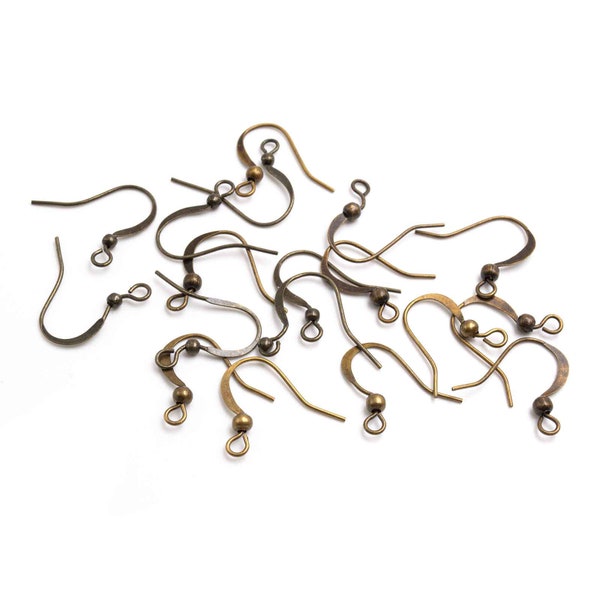 0.09 EUR/pc. 30 ear hooks in antique bronze, 15 mm