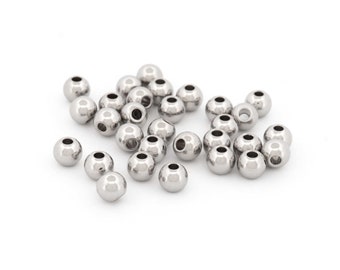 Intermediate beads 4 mm made of 201 stainless steel 30 pieces personalized jewelry Vintageparts DIY