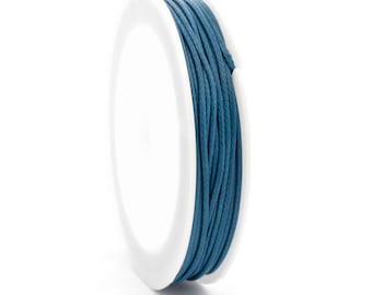 Cordon en polyester ciré, bleu acier, 1 mm, ruban de 10 m pour la création de bijoux et le macramé