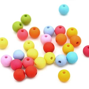 0,05 EUR/peça Contas de acrílico fosco Vintageparts DIY em mistura de cores 8 mm 50 peças
