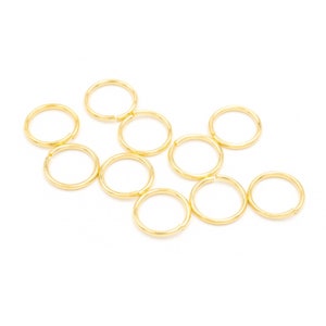 Brass bending rings with 24k gold coating 10mm 10 pieces Vintageparts DIY