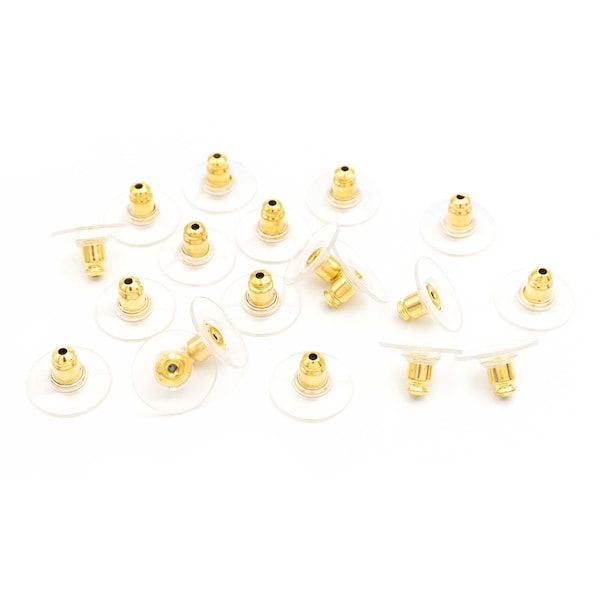 Ear stopper for stud earrings in gold color 20 pieces Vintageparts DIY (0,12 EUR/pc.