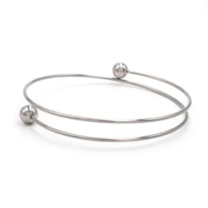 304 stainless steel bangle in platinum color 7cm 1 piece Vintageparts DIY
