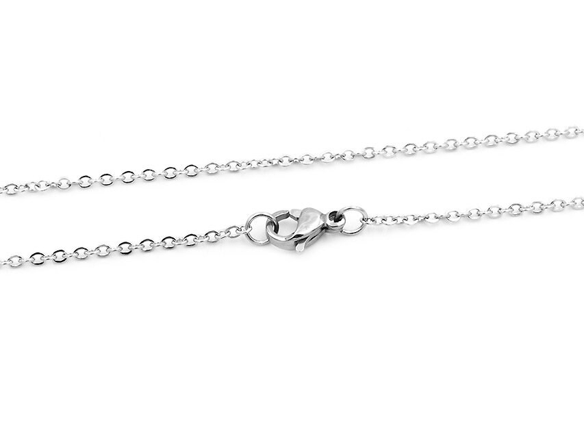 finished 316 stainless steel link chain in silver platinum plated 50 cm vintage parts DIY
