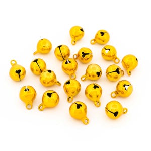 0.11 EUR/piece Bells in gold colors with eyelet 10 mm 20 pieces Vintageparts Make your own jewelry, jewelry accessories