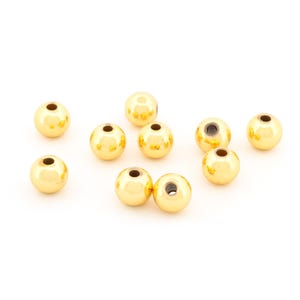 Spacer beads made of brass 6 mm in gold colors vacuum-plated 10 pieces Vintageparts bracelets and necklaces crafting, jewelry accessories