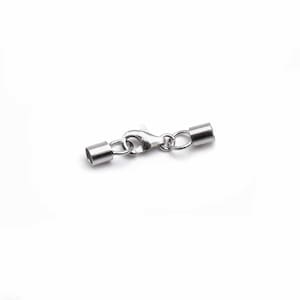 Clasp with end caps and snap hook for 3.5 mm cords made of 925 silver