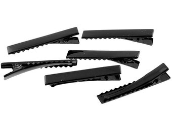 0,23 EUR/Stk. 10 Haarclips in schwarz lackiert, 45 mm