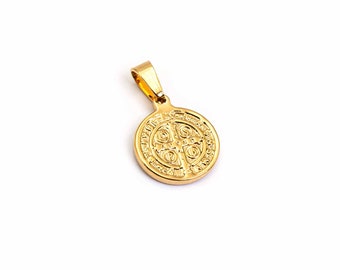 2.89 EUR/piece Coin pendant made of 304 stainless steel in gold colour 12 mm 1 piece