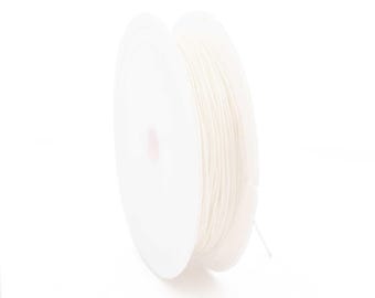 0,24 EUR/m Polyesterkordel in Weiß 0,5 mm - gewachst 10 Meter von Vintageparts zum Schmuck selber basteln